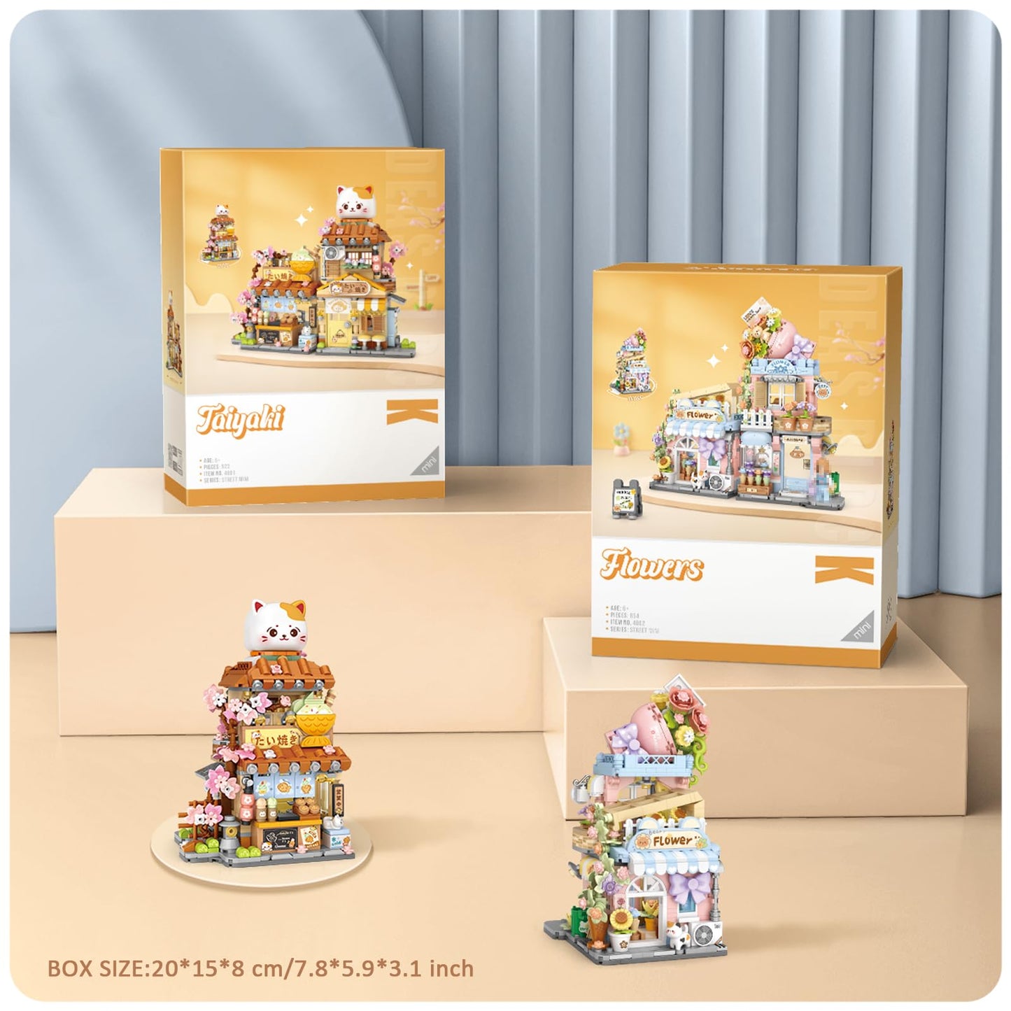 MEIEST Mini City Shop Street View Building Blocks Taiyaki Edition – Creative STEM Model Kit