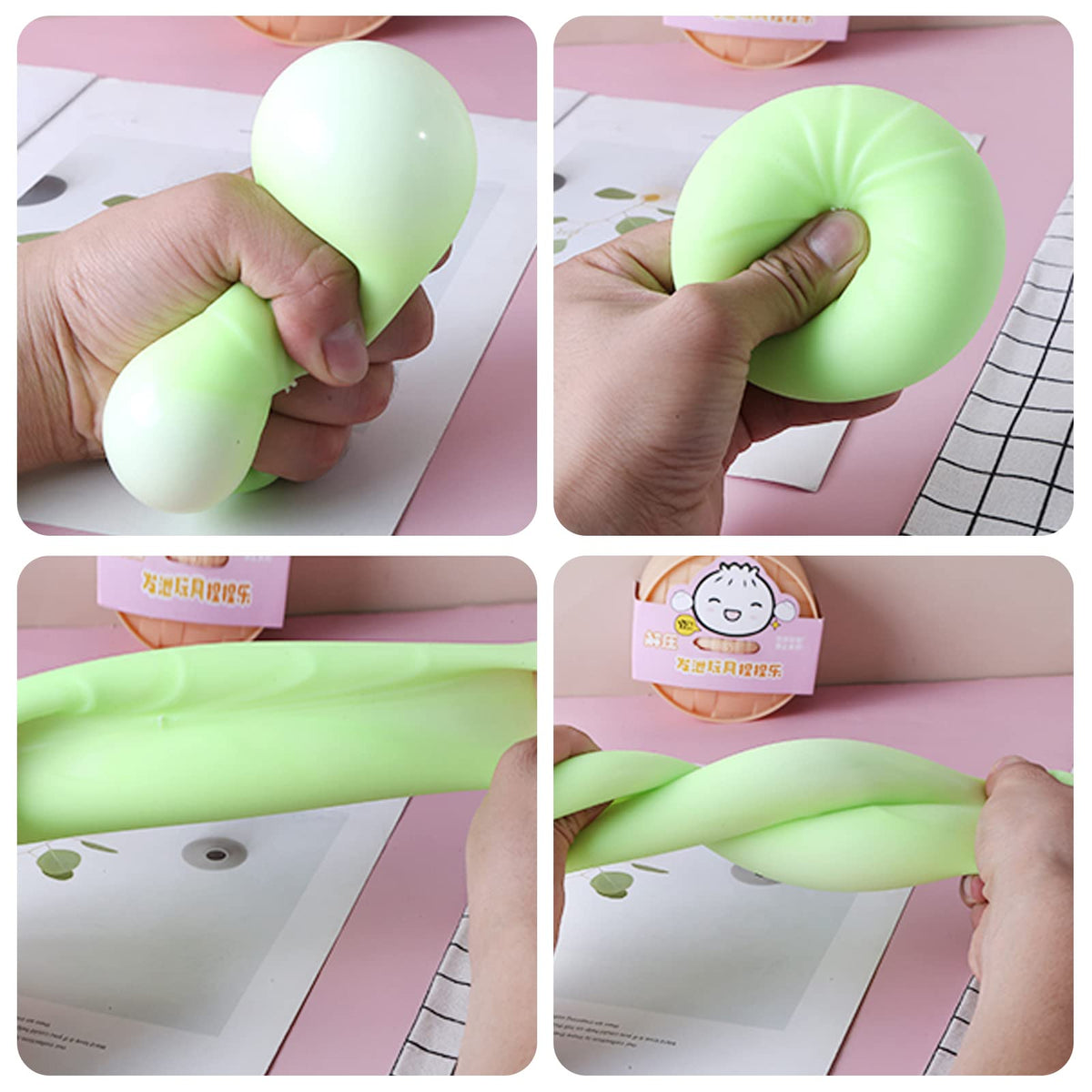 MEIEST 4-Piece Dumpling Stress Balls – Colorful Fidget Sensory Toy Set