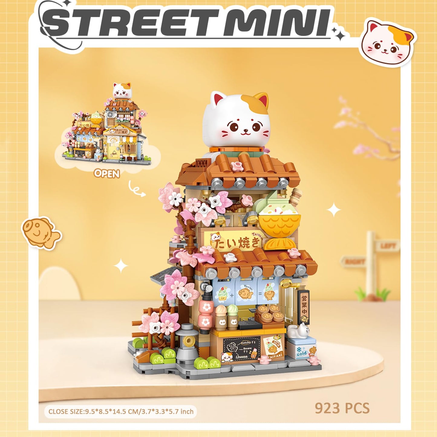 MEIEST Mini City Shop Street View Building Blocks Taiyaki Edition – Creative STEM Model Kit