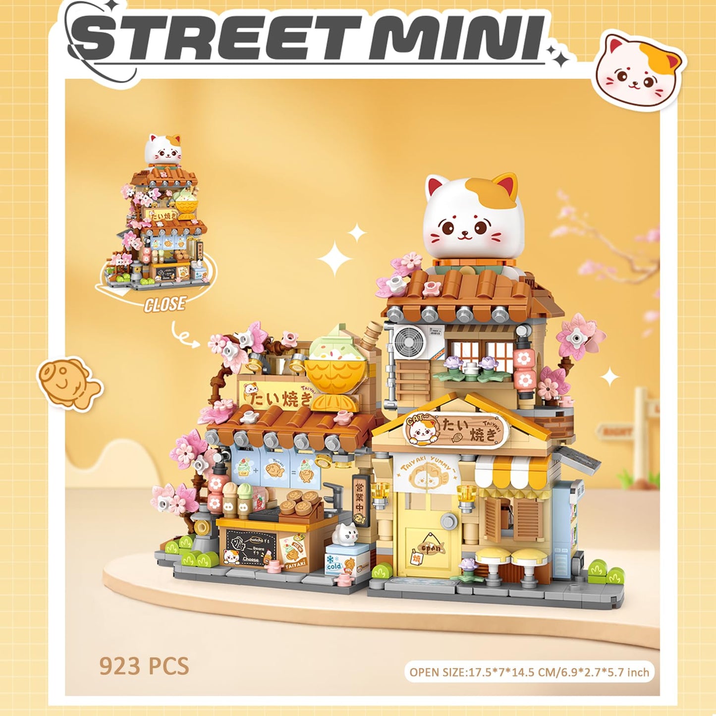 MEIEST Mini City Shop Street View Building Blocks Taiyaki Edition – Creative STEM Model Kit