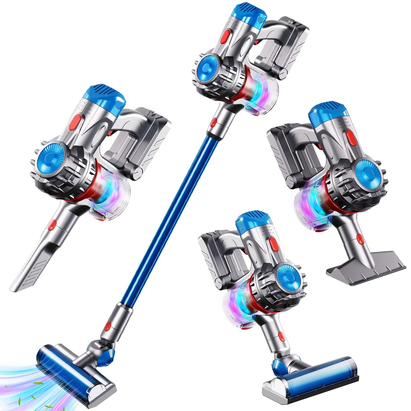 MEIJIABA Kids Vacuum That Really Works – Cordless Toy Vacuum for Toddlers (4-in-1 Cleaning Set)