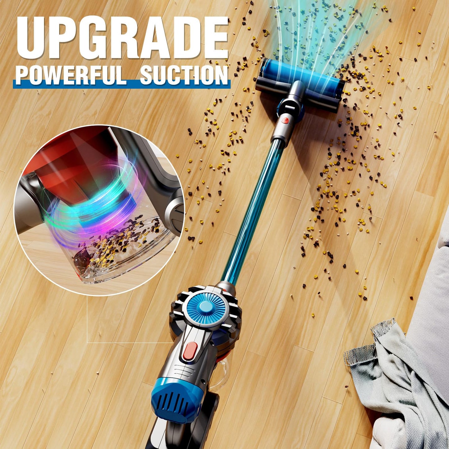 MEIJIABA Kids Vacuum That Really Works – Cordless Toy Vacuum for Toddlers (4-in-1 Cleaning Set)