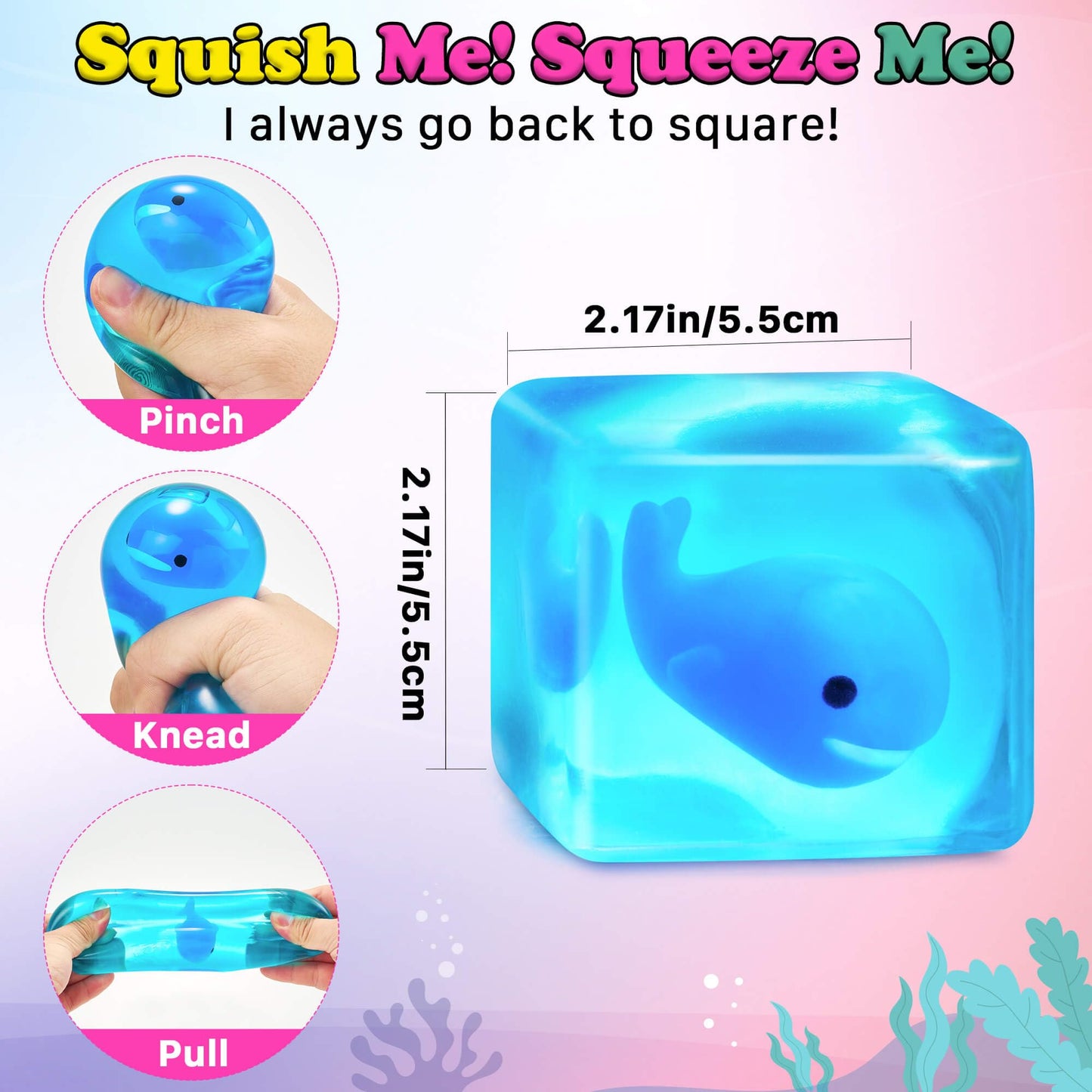 Meijoy Stress Cube – Glow-in-Dark Whale Fidget Toy for All Ages
