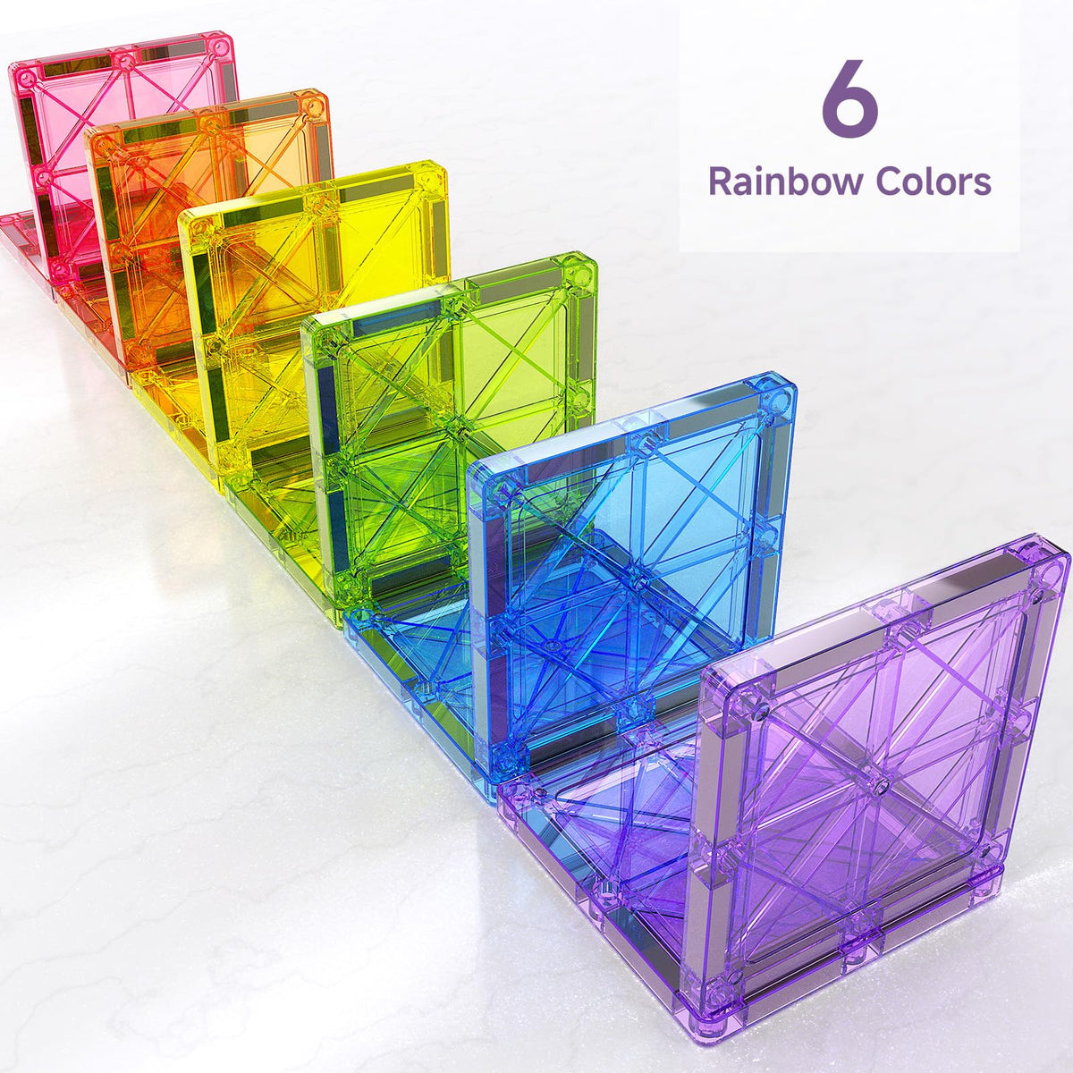 MEIQ 100-Piece Magnetic Tiles Set with Premium Case | STEM Building Blocks for Kids 3-8