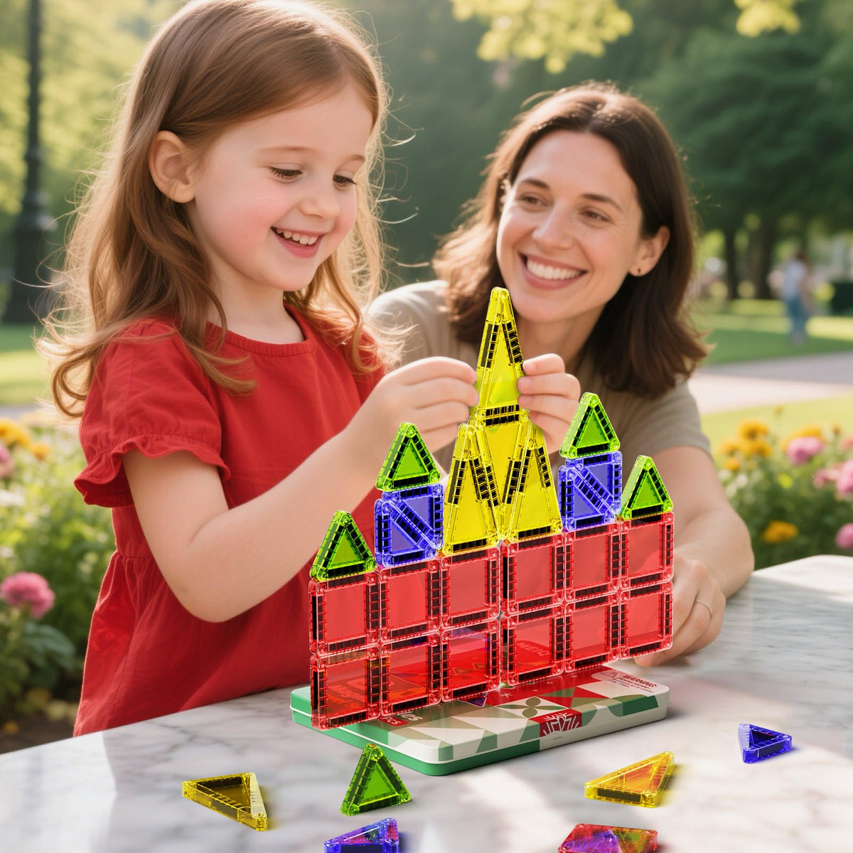 MEIQ Christmas Magnetic Tiles – 26-Piece STEM Toy with Festive Storage Box