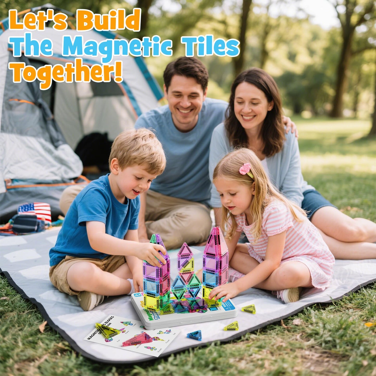 MEIQ 42PCS Mini Magnetic Tiles Travel Set – Portable STEM Blocks for Kids 3-8