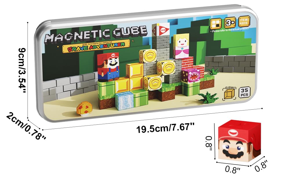 MEIQ Mini Magnetic Blocks – 35-Piece Travel STEM Toy for Kids 3-8