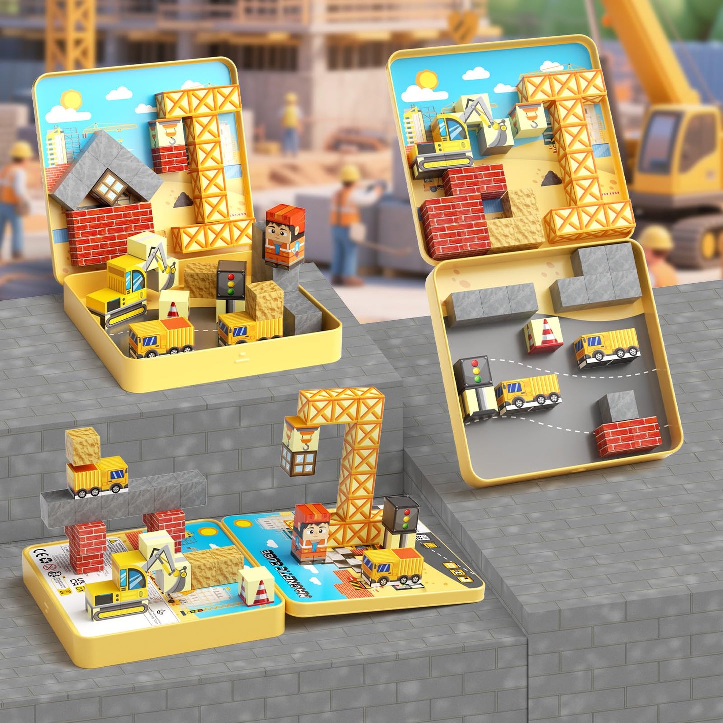 MEIQ 49PCS Mini Magnetic Building Blocks – Travel-Ready STEM Toys for Kids 3-8