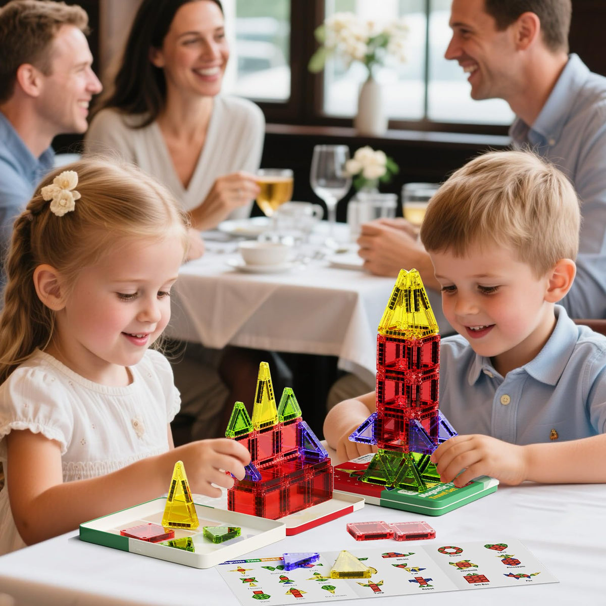 MEIQ Christmas Magnetic Tiles – 26-Piece STEM Toy with Festive Storage Box