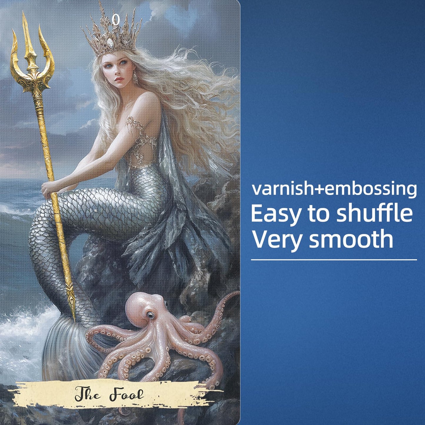 Mekasthos Tarot Cards for Beginners – 78-Card Ocean Mermaid Deck with Guide