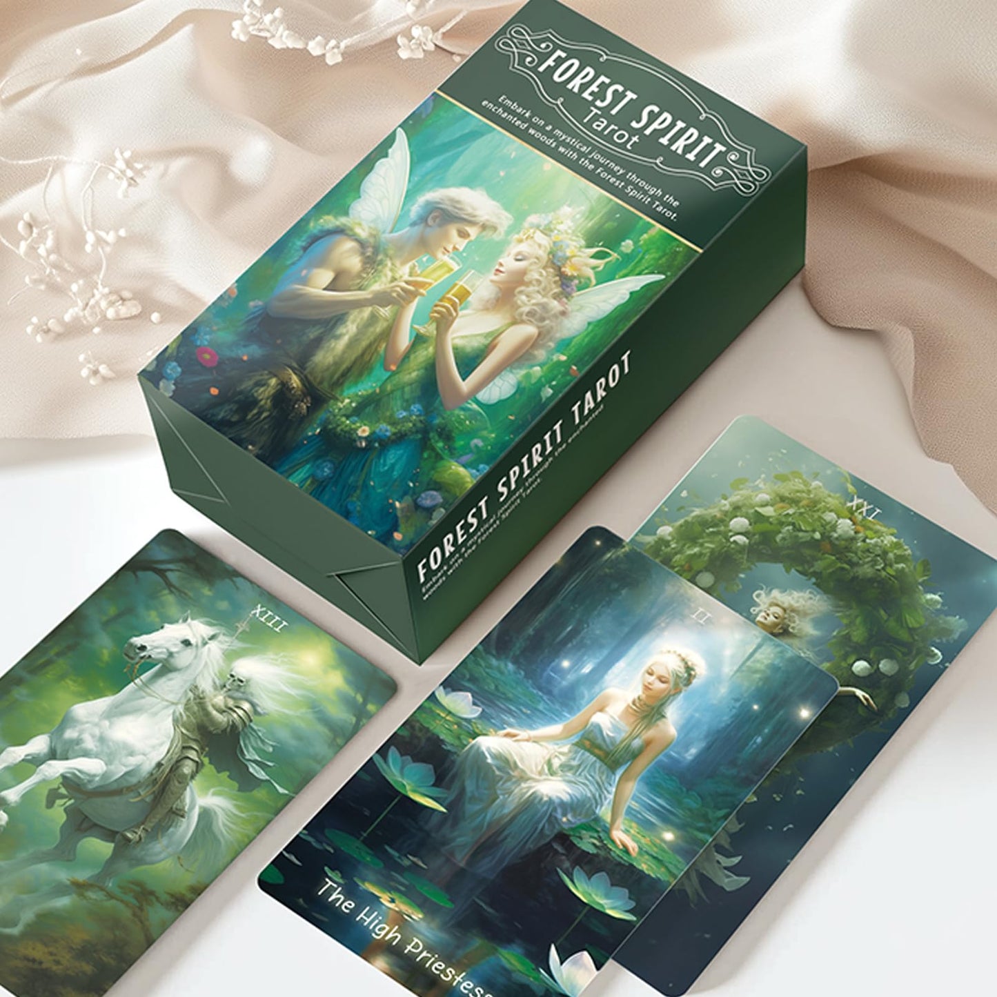 Mekasthos Elf Tarot Cards for Beginners | 78-Card Deck with Guide Book | Forest Elf Everyday Witch Tarot
