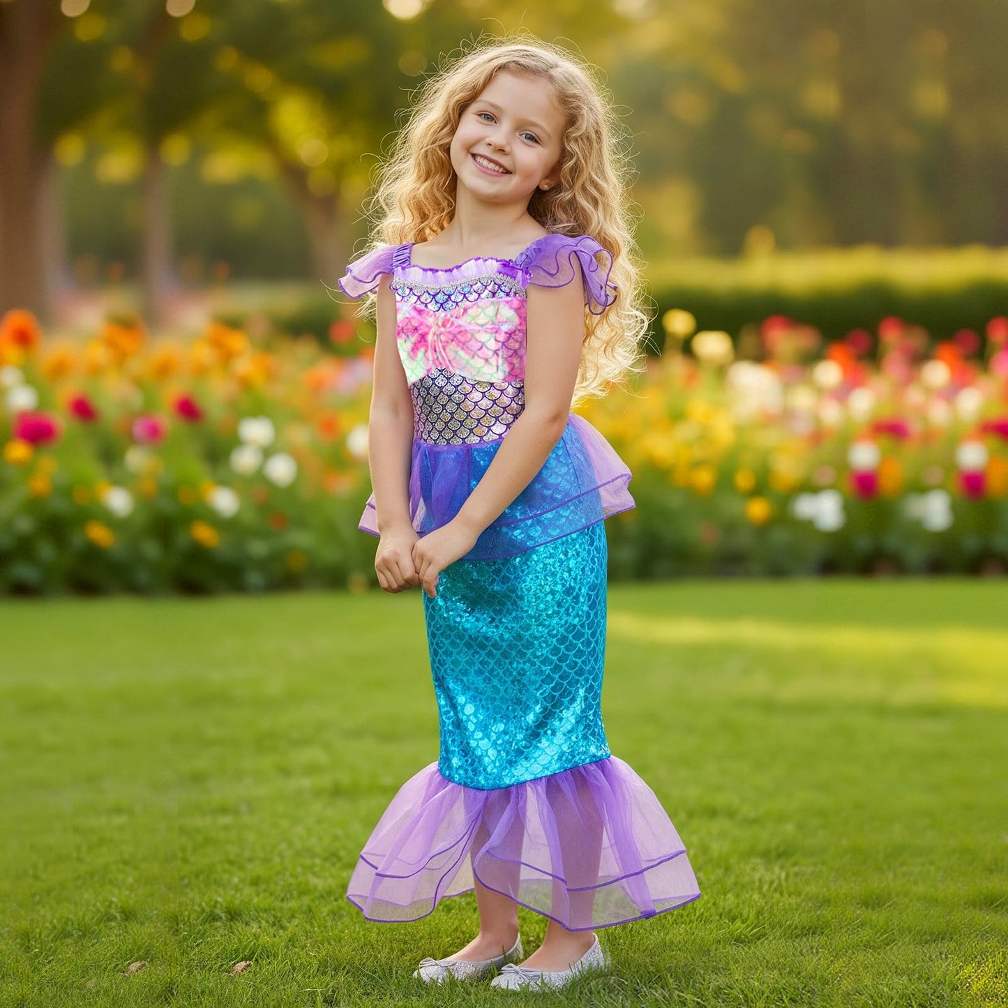 Meland Princess Dress Up Set for Girls 3-8 | 4 Outfits & Accessories