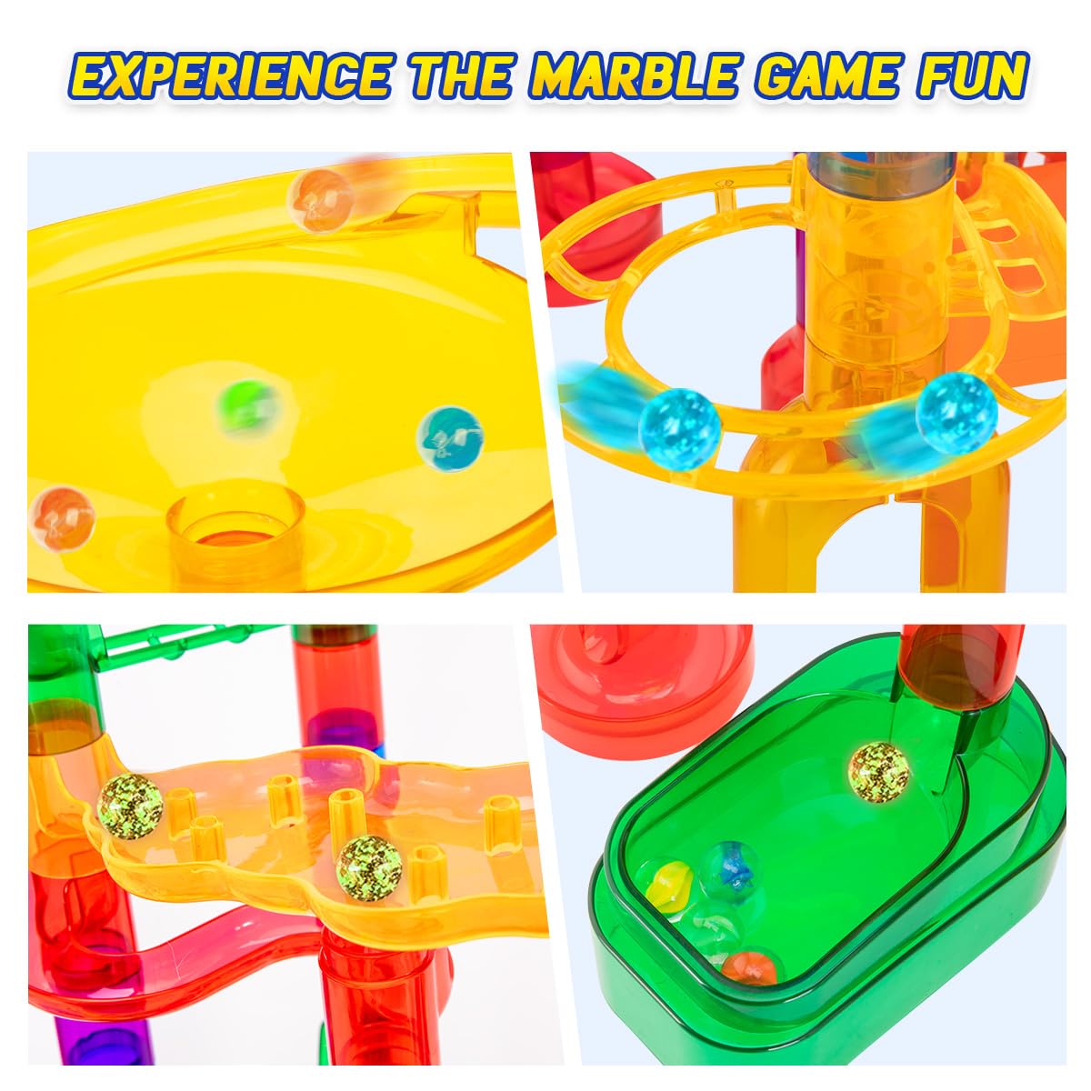 Meland 247Pcs Marble Run with Motorized Elevator – STEM Building Toy