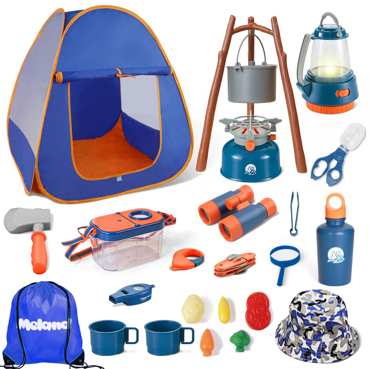Meland Kids Camping Set with Tent | Outdoor Pretend Play Gear for Toddlers