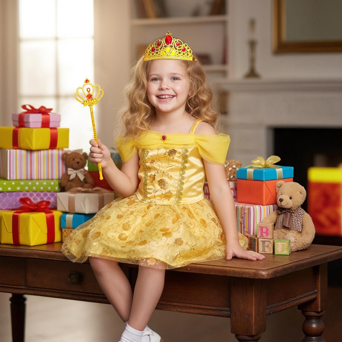 Meland Princess Dress Up Set for Girls 3-8 | 4 Outfits & Accessories