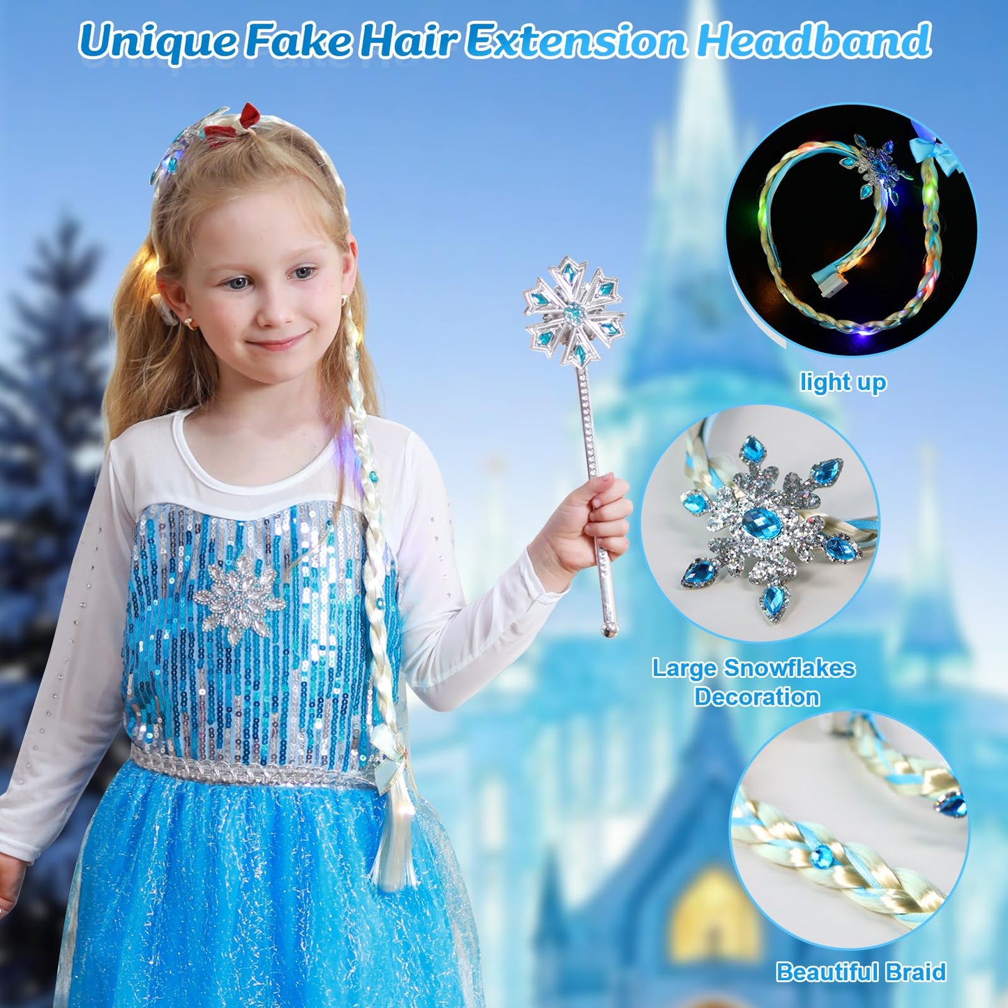 Meland Princess Dress Up for Girls – Light Up Costume for Ages 3-10