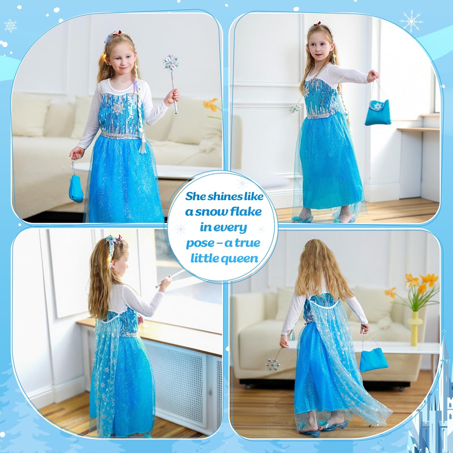 Meland Princess Dress Up – Light Up Costume for Girls 3-10 | Halloween, Christmas, Birthday Gift