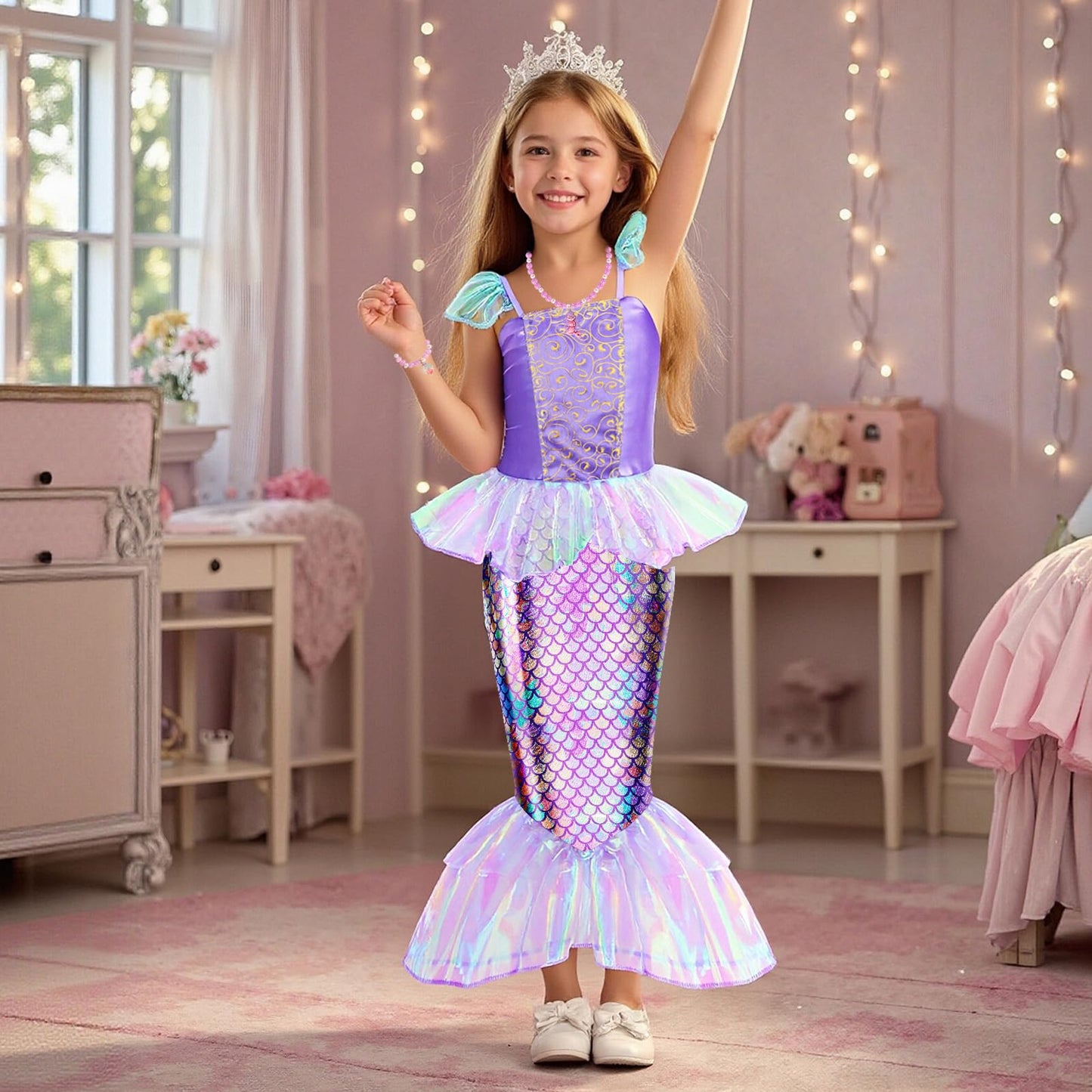 Meland Princess Dress Up Kit for Girls – Cape, Tops, Skirts & Accessories (Ages 3-8)