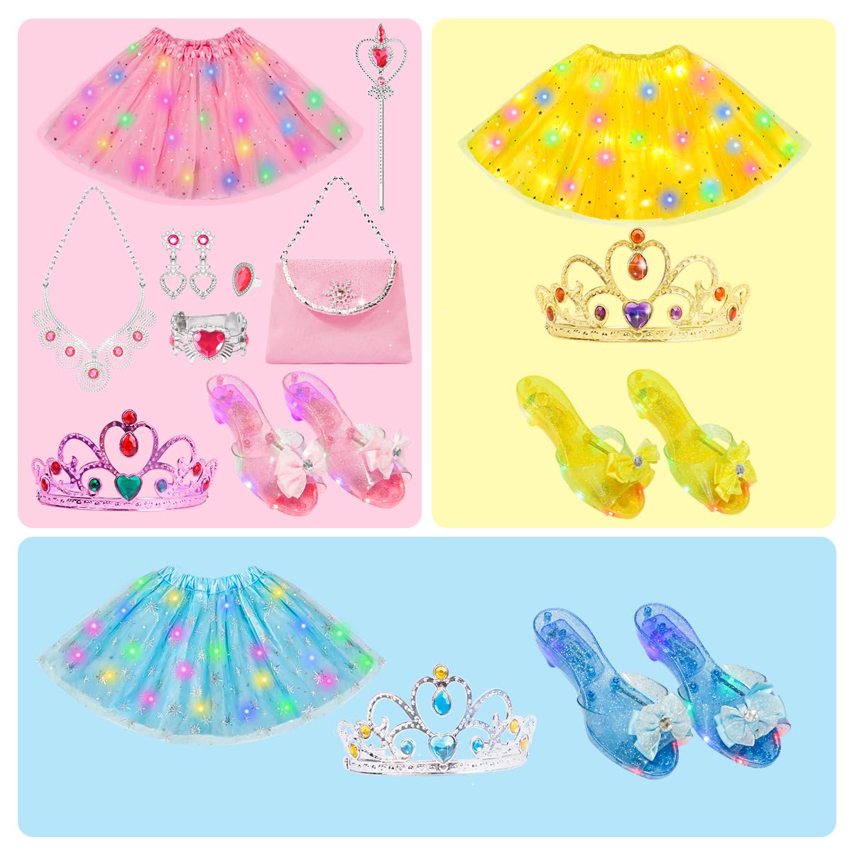 Meland Princess Dress-Up Toys – Light Up Skirts, Shoes & Accessories