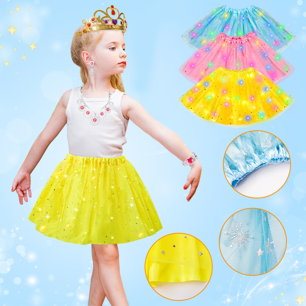 Meland Princess Dress-Up Toys – Light Up Skirts, Shoes & Accessories