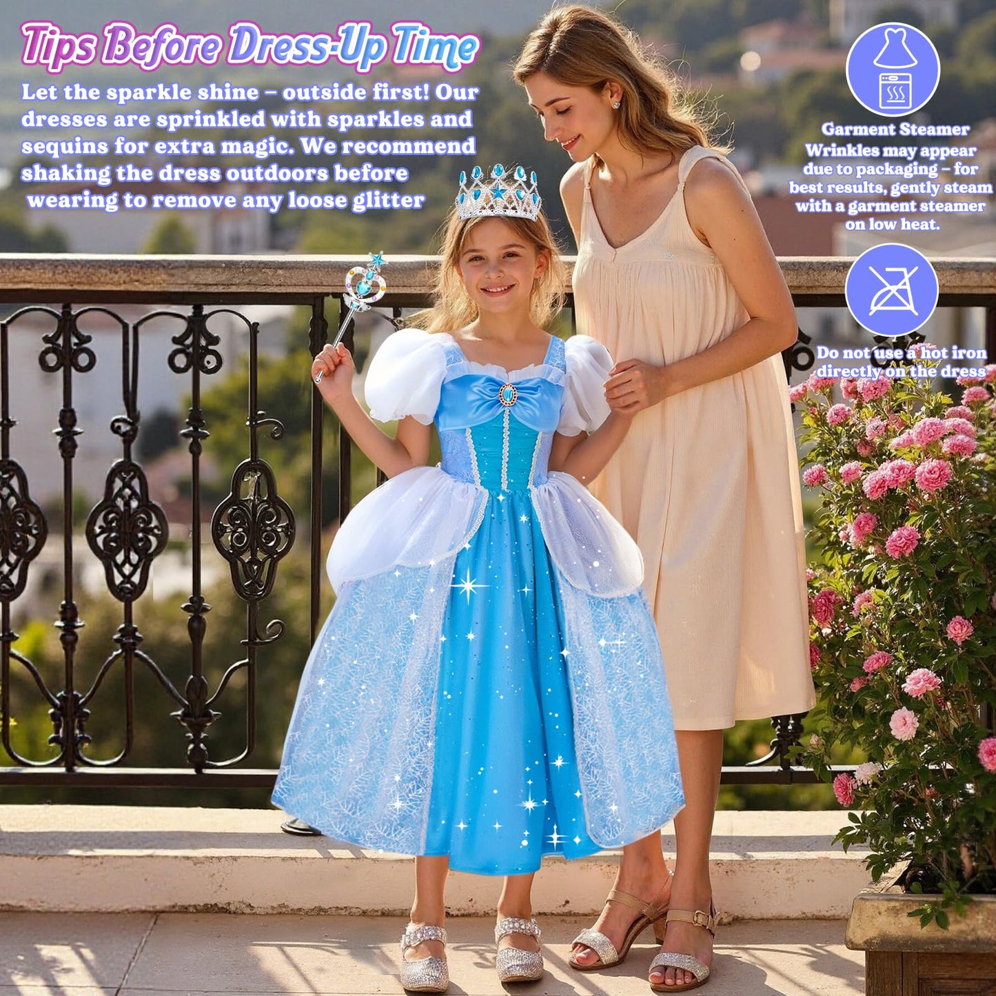 Meland Princess Dress Up for Girls – Light-Up Costume (Ages 3–10)