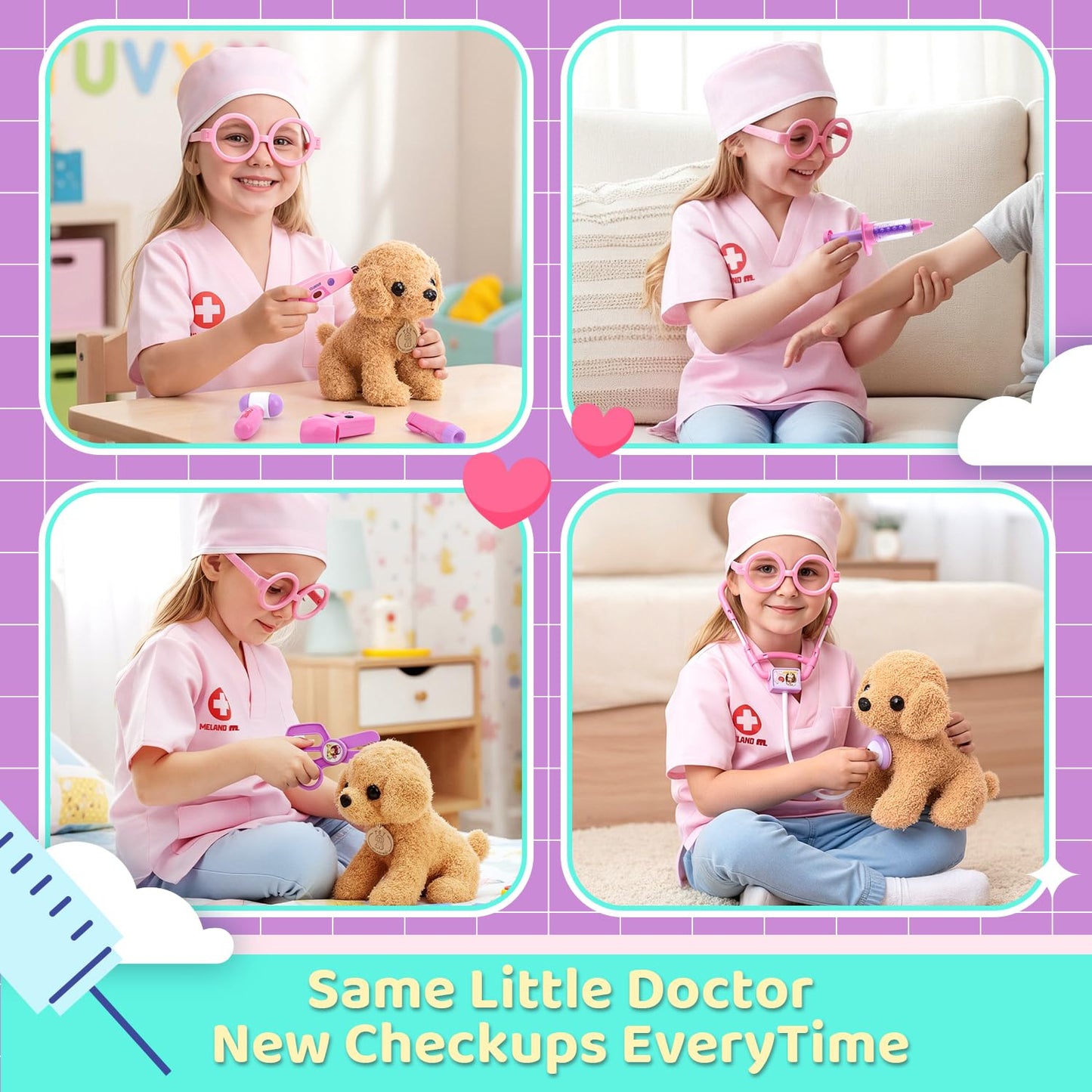 Meland Toy Doctor Kit for Girls – Pretend Play Medical Set with Stethoscope