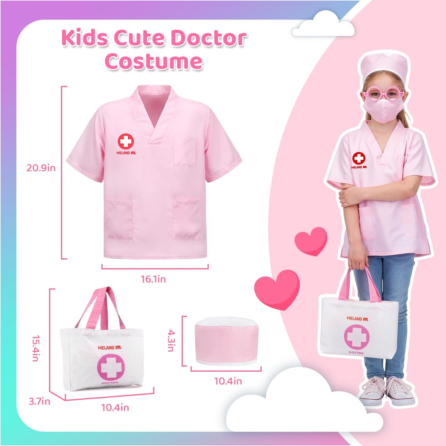 Meland Toy Doctor Kit for Girls – Pretend Play Medical Set with Stethoscope
