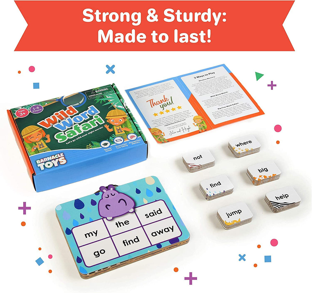 Melby Toys Barnacle Wild Word Safari – CVC Sight Word Games for Kids, Phonics Card Alternatives, Classroom Must-Have