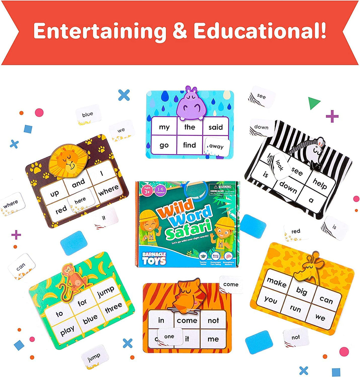Melby Toys Barnacle Wild Word Safari – CVC Sight Word Games for Kids, Phonics Card Alternatives, Classroom Must-Have