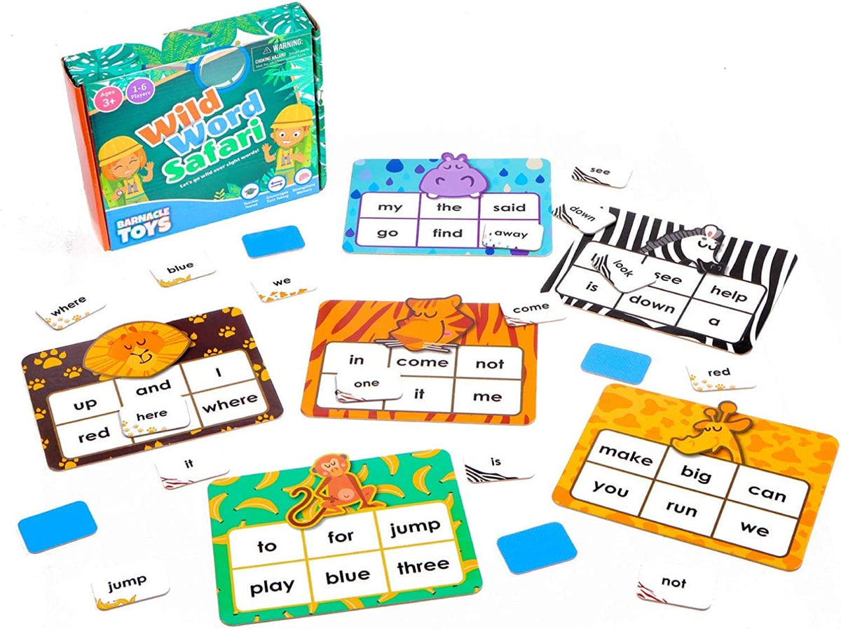 Melby Toys Barnacle Wild Word Safari – CVC Sight Word Games for Kids, Phonics Card Alternatives, Classroom Must-Have