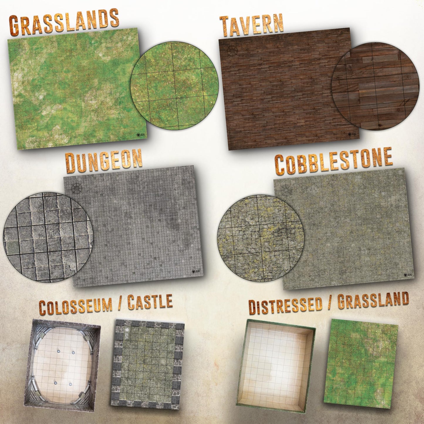 Melee Mats DND Map Starter Set — 22x26 Inches, Double-Sided Wet & Dry Erase Battle Grid for D&D