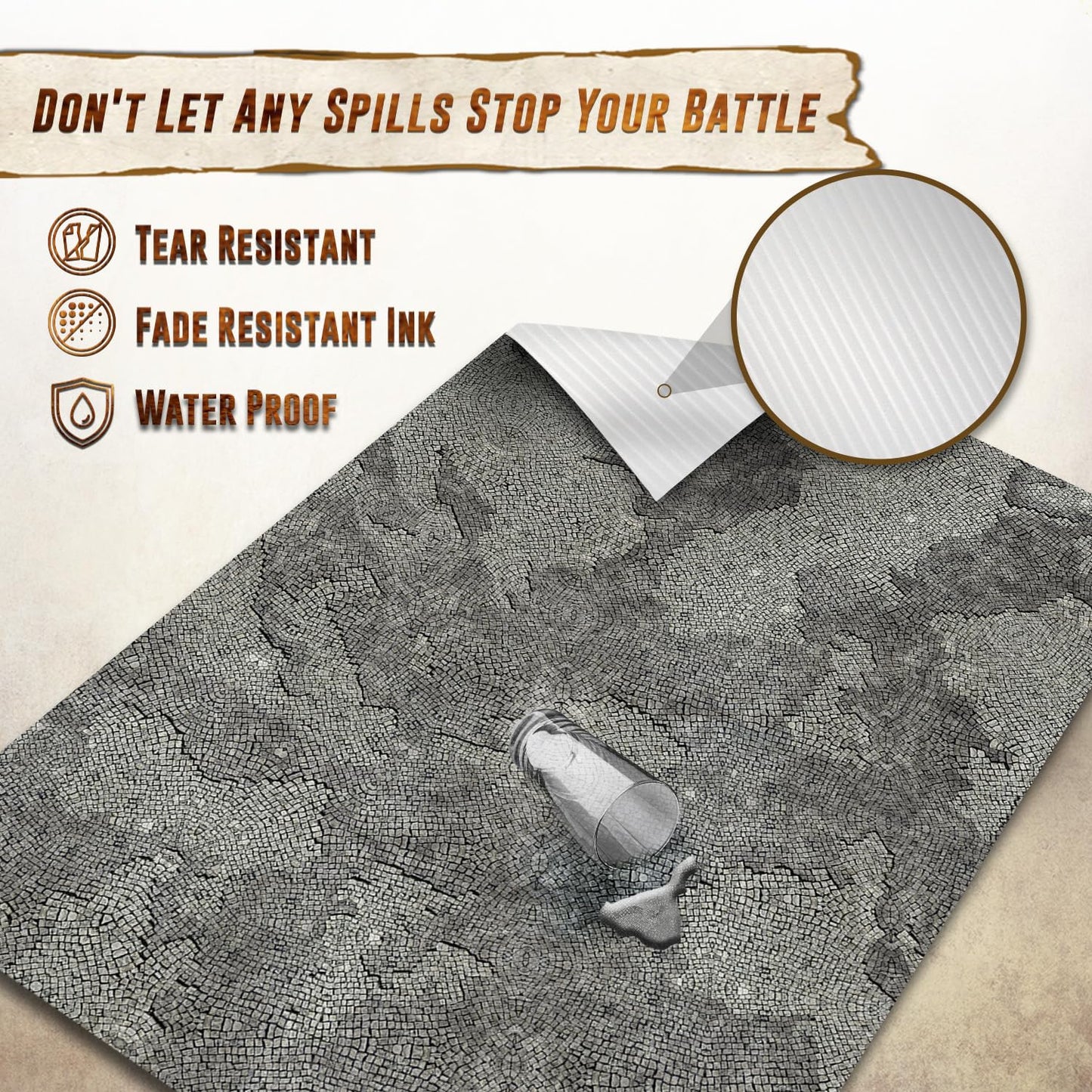 Melee Mats Wargaming Battle Mat 48x72 - Durable Vinyl Terrain for Warhammer 40K, DnD & RPGs