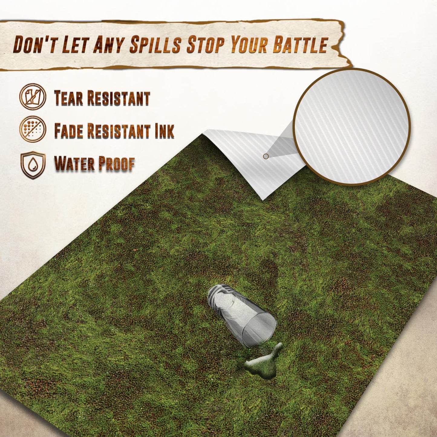 Melee Mats Wargaming Battle Mat 48x72 — Jungle Terrain for Warhammer 40K, D&D, and Tabletop Miniatures