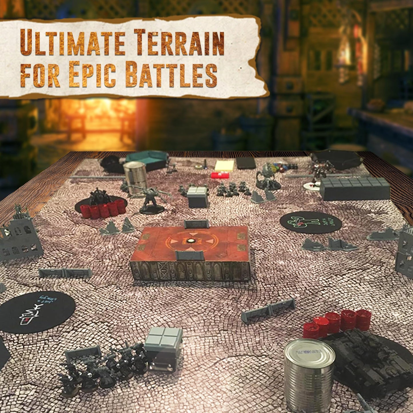 Melee Mats Wargaming Battle Mat 48x72 - Durable Vinyl Terrain for Warhammer 40K, DnD & RPGs