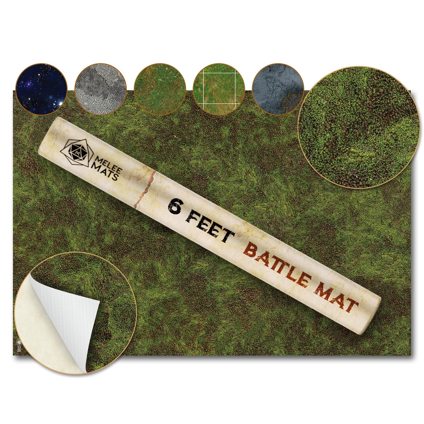 Melee Mats Wargaming Battle Mat 48x72 — Jungle Terrain for Warhammer 40K, D&D, and Tabletop Miniatures