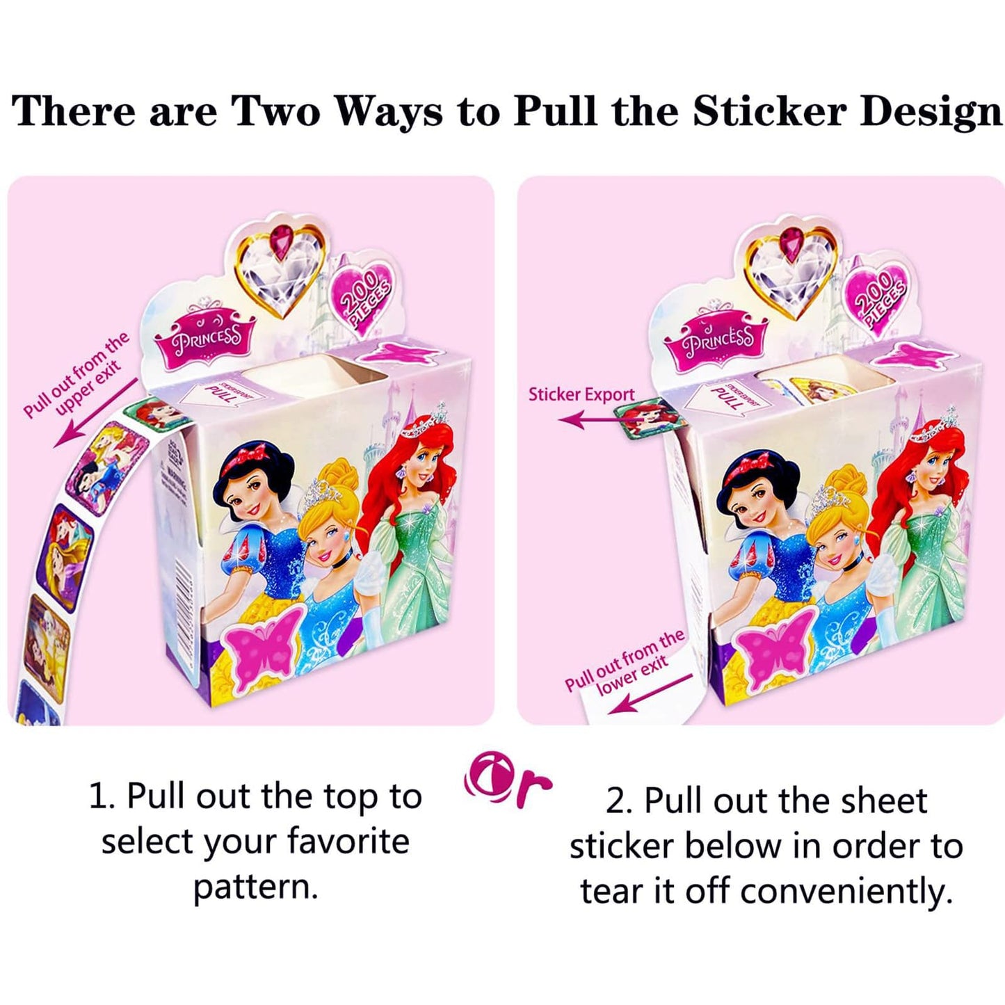 Melego 2 Pack Princess Stickers – 400 Self-Adhesive Labels, 20 Designs for Laptop, Water Bottle & Phone