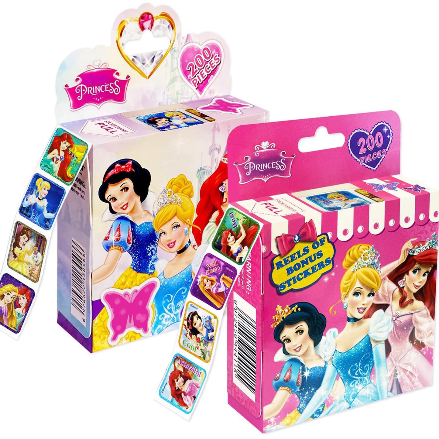 Melego 2 Pack Princess Stickers – 400 Self-Adhesive Labels, 20 Designs for Laptop, Water Bottle & Phone