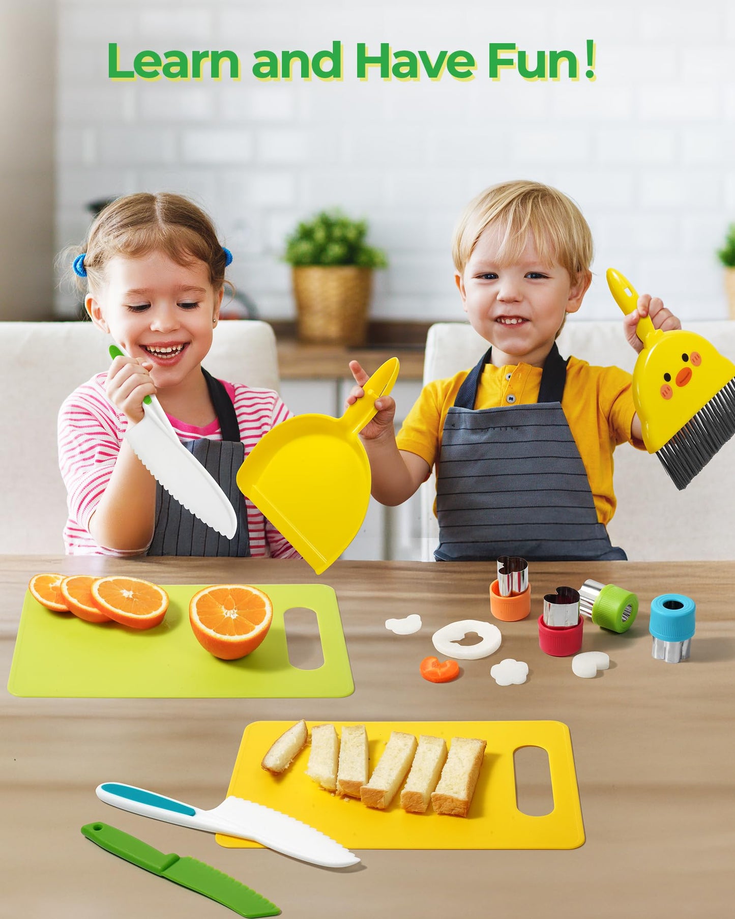 Melican Kids Kitchen Set — 15-Piece BPA-Free Montessori Tools for Toddlers