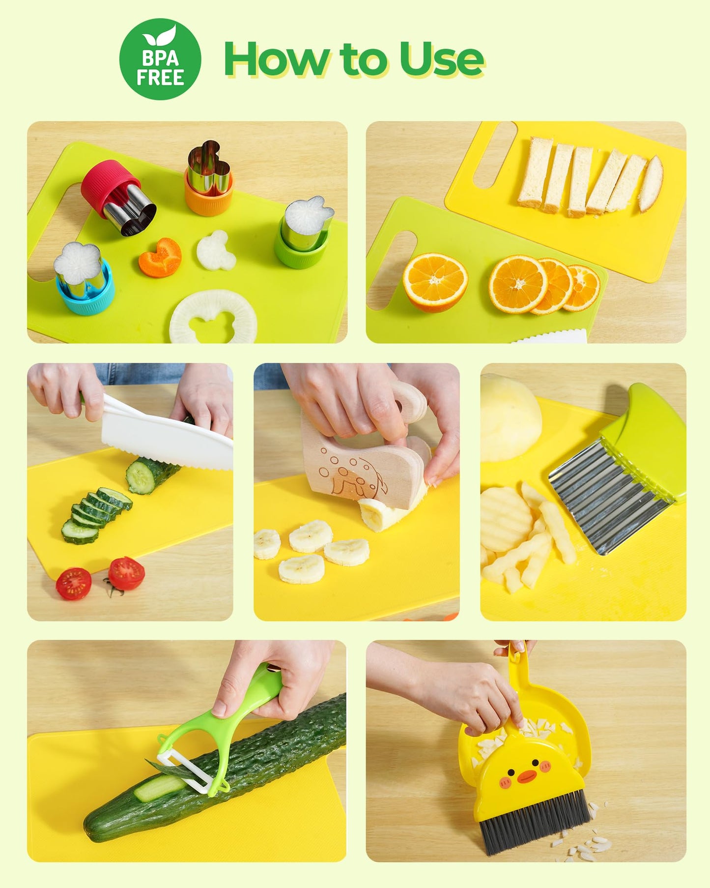 Melican Kids Kitchen Set — 15-Piece BPA-Free Montessori Tools for Toddlers