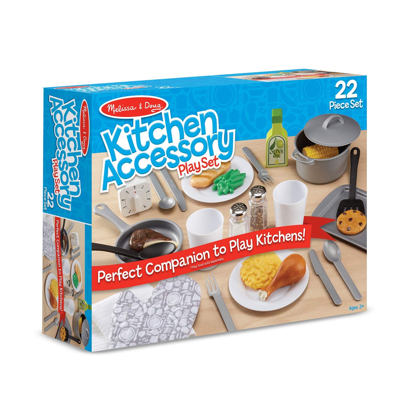 Melissa & Doug 22-Piece Play Kitchen Accessories Set – Pots, Pans & Utensils