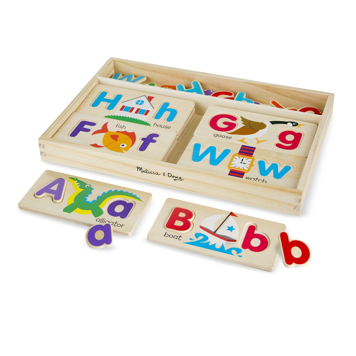 Melissa & Doug ABC Picture Boards: 13 Double-Sided Boards with 52 Letters