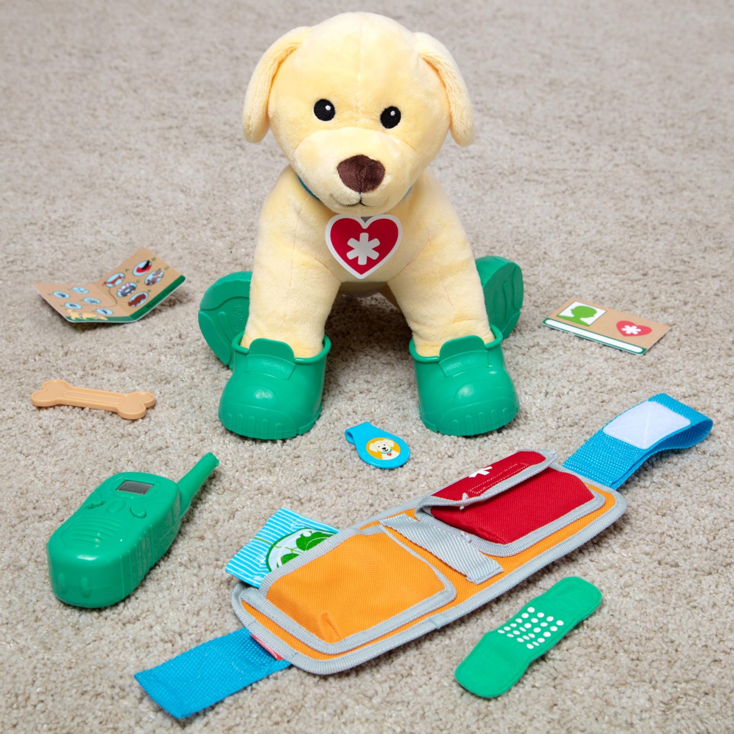 Melissa & Doug Let’s Explore Ranger Dog Plush – Search & Rescue Gear for Kids 3+