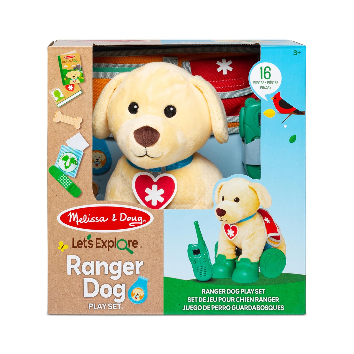 Melissa & Doug Let’s Explore Ranger Dog Plush – Search & Rescue Gear for Kids 3+