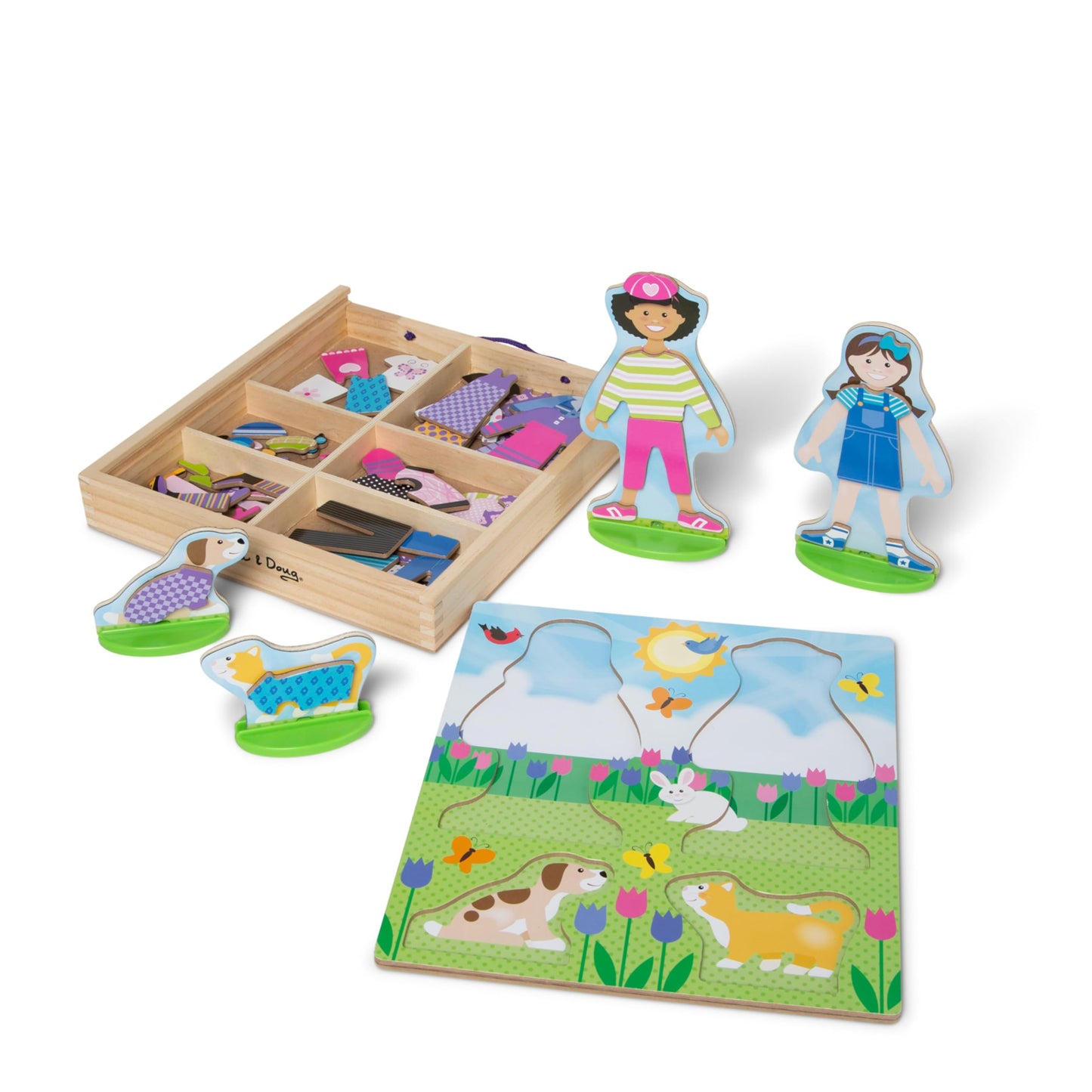 Melissa & Doug Best Friends Magnetic Dress-Up Wooden Dolls Set – 78 Pieces