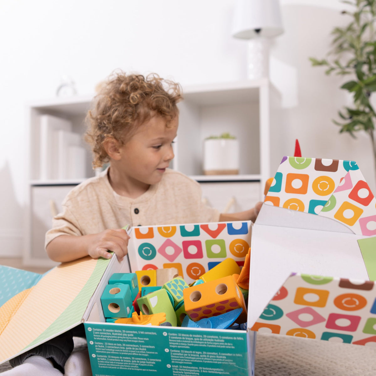 Melissa & Doug Blockables Dinosaur Snap and Play – 69-Piece FSC-Certified Wooden Blocks