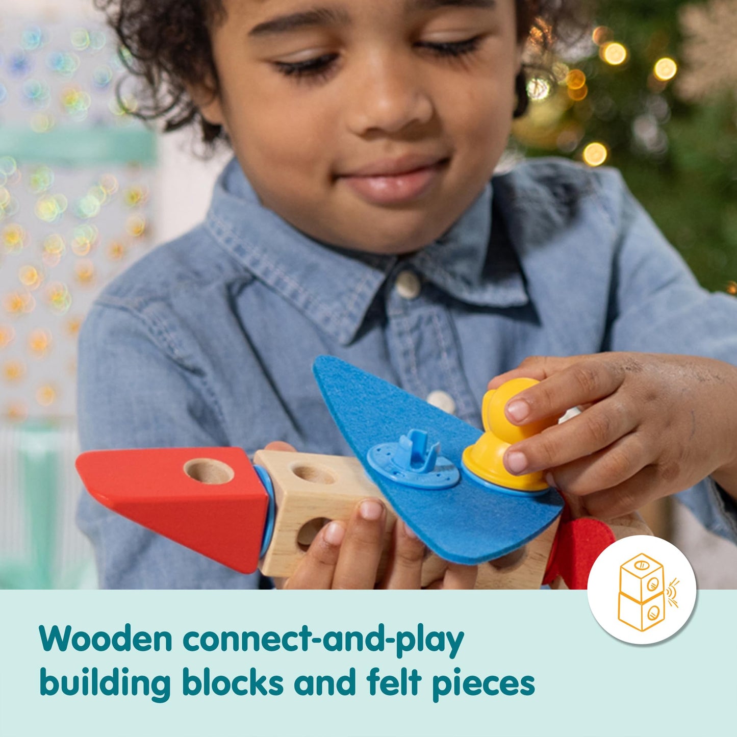 Melissa & Doug Blockables Vehicles Snap & Play – 54-Piece Connectable Wooden Blocks
