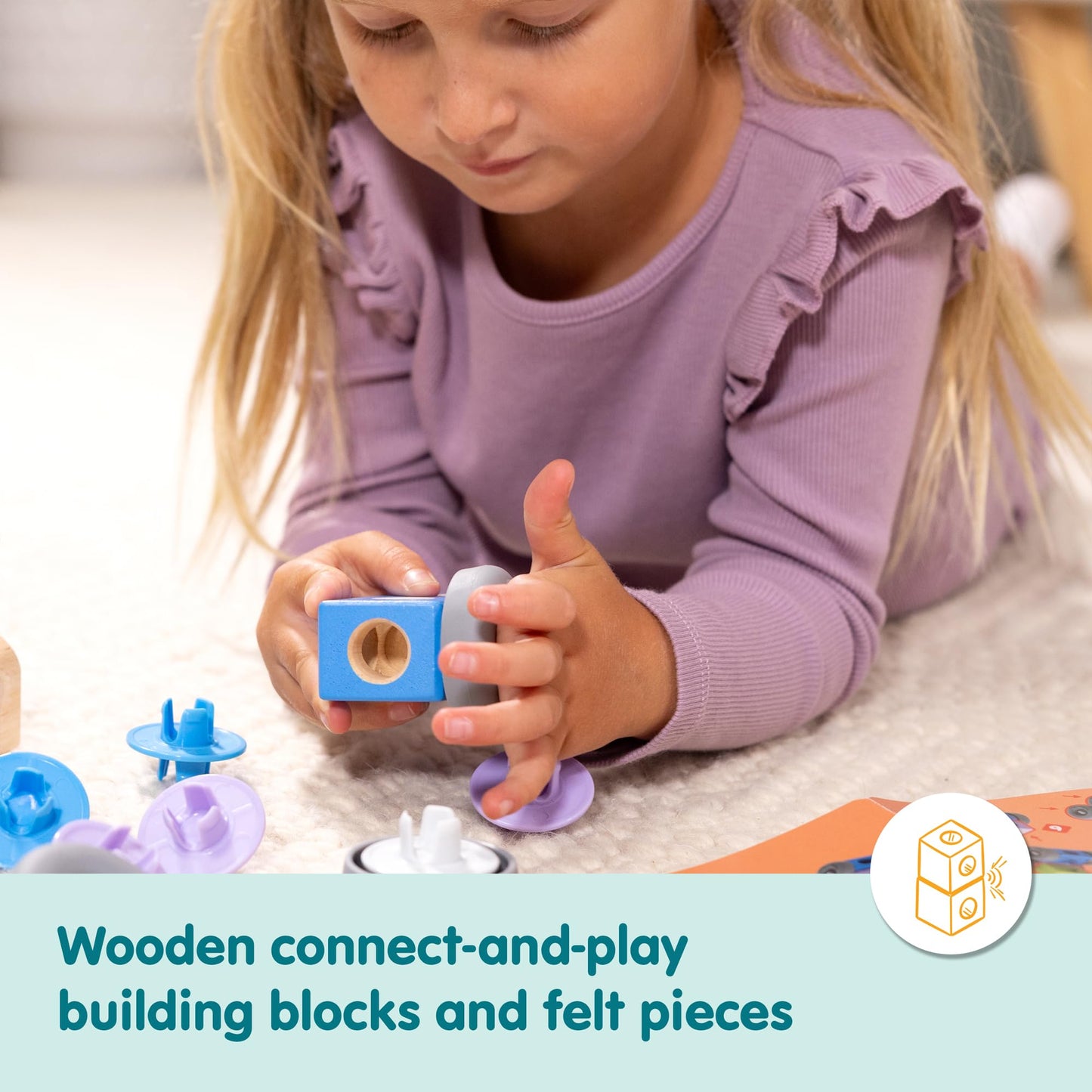 Melissa & Doug Blockables Town Snap & Play – 73-Piece Wooden Building Blocks