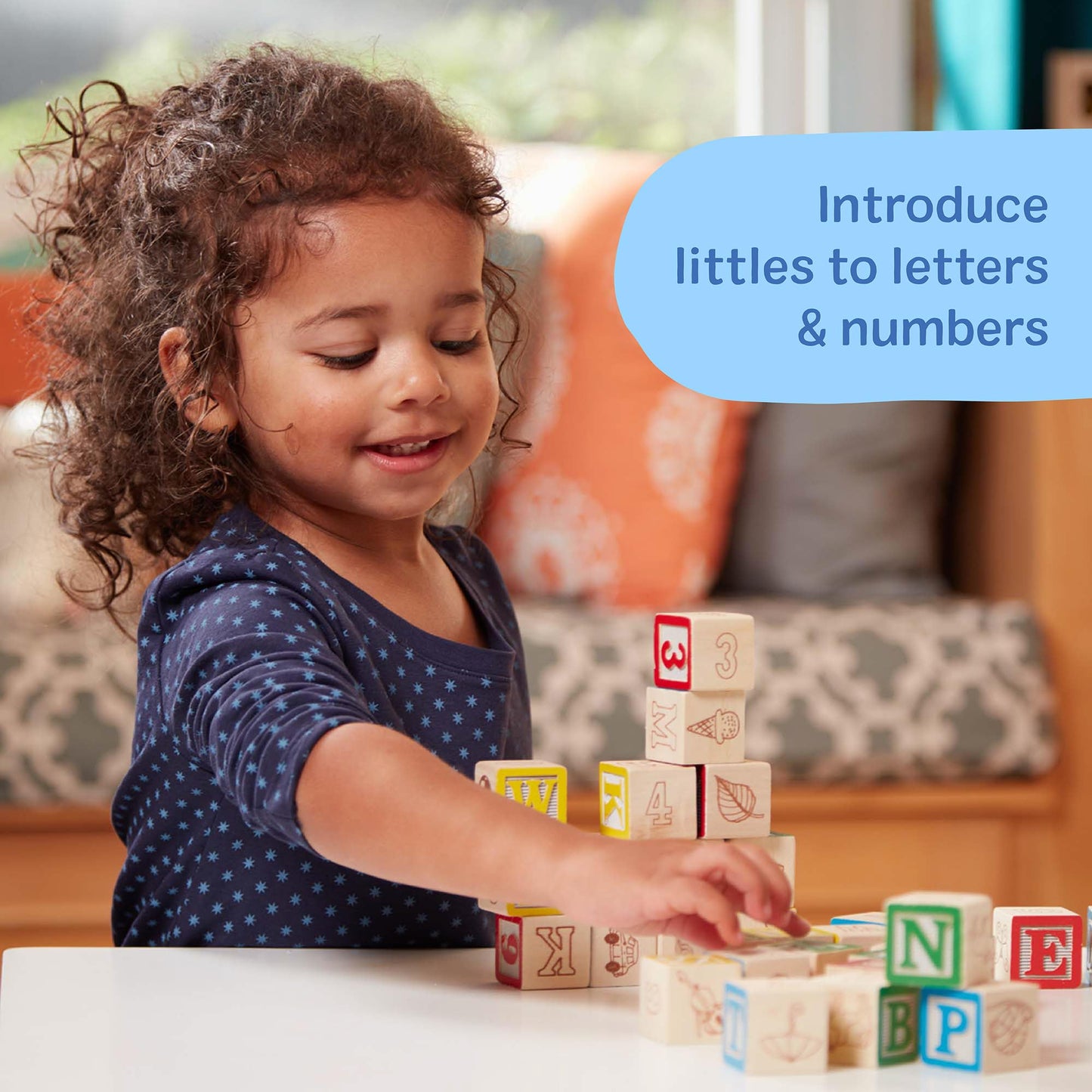 Melissa & Doug Deluxe Wooden ABC/123 Blocks Set – 50 Pieces with Storage Pouch