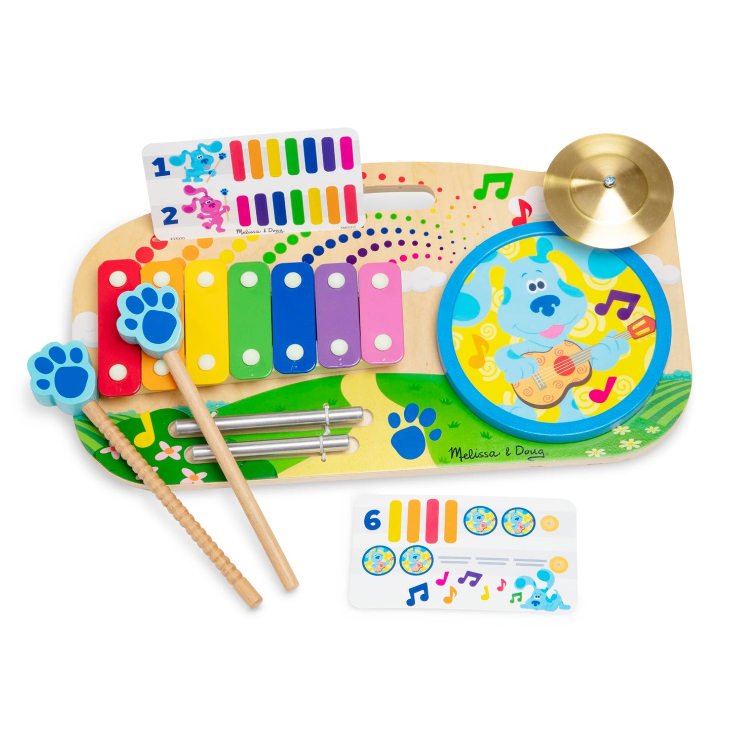 Melissa & Doug Blue's Clues & You! Wooden Music Maker Board (5 Instruments) – Portable Rhythm Toy