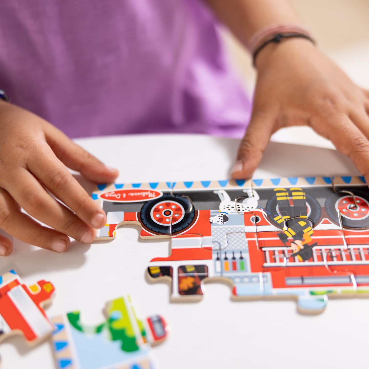 Melissa & Doug 4-in-1 Wooden Vehicle Puzzle Set – 48 Pieces, FSC Certified, Storage Box, Ages 3+